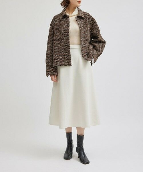 ROPE' / ロペ ミニ・ひざ丈スカート | 梨地フレアスカート/セットアップ対応【Sサイズフェア対象】 | 詳細7