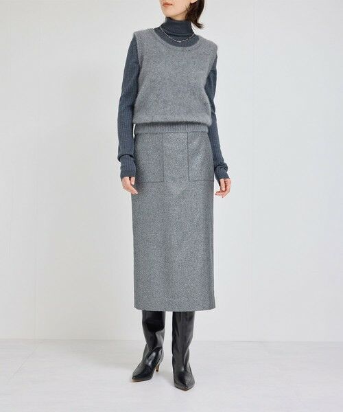 ROPE' / ロペ ミニ・ひざ丈スカート | BALLI (バリ)ラメ無地ポケット付きタイトスカート | 詳細1