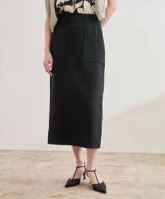 ROPE' / ロペ ミニ・ひざ丈スカート | リネンライク ポケット付きタイトスカート/イージーケア