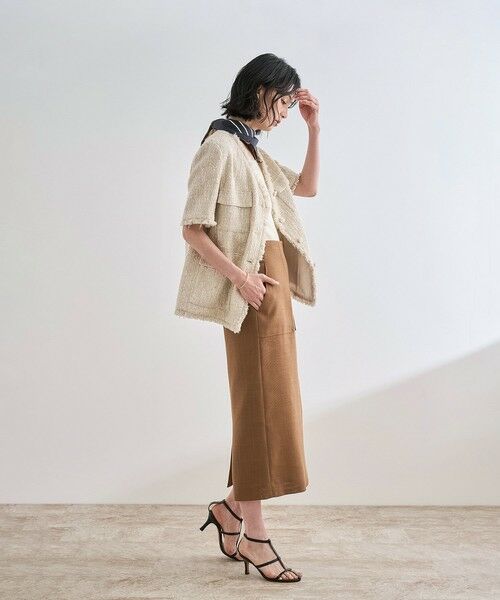 ROPE' / ロペ ミニ・ひざ丈スカート | リネンライク ポケット付きタイトスカート/イージーケア | 詳細11