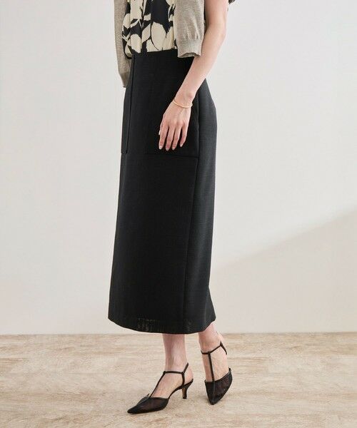 ROPE' / ロペ ミニ・ひざ丈スカート | リネンライク ポケット付きタイトスカート/イージーケア | 詳細13