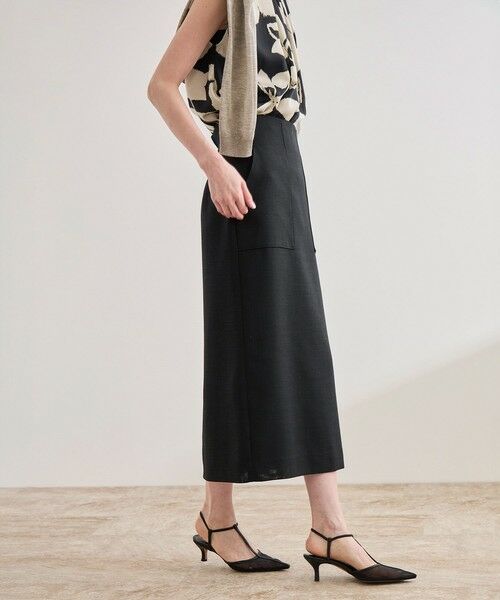 ROPE' / ロペ ミニ・ひざ丈スカート | リネンライク ポケット付きタイトスカート/イージーケア | 詳細14