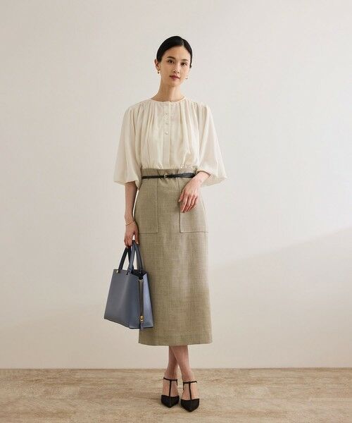 ROPE' / ロペ ミニ・ひざ丈スカート | リネンライク ポケット付きタイトスカート/イージーケア | 詳細16