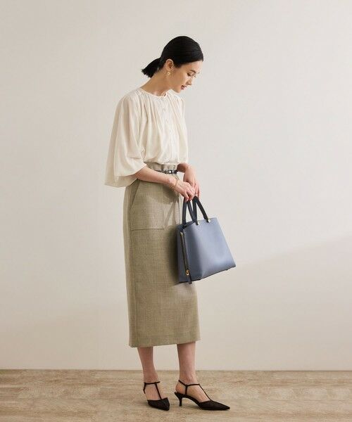ROPE' / ロペ ミニ・ひざ丈スカート | リネンライク ポケット付きタイトスカート/イージーケア | 詳細17