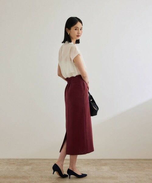 ROPE' / ロペ ミニ・ひざ丈スカート | リネンライク ポケット付きタイトスカート/イージーケア | 詳細18