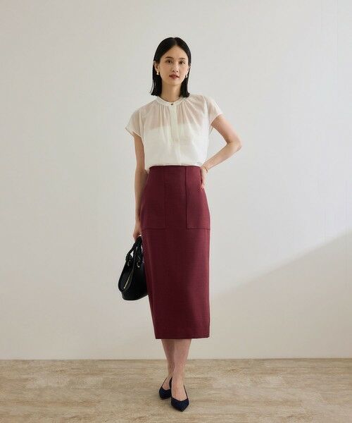 ROPE' / ロペ ミニ・ひざ丈スカート | リネンライク ポケット付きタイトスカート/イージーケア | 詳細19