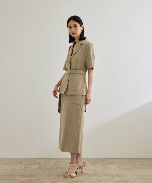 ROPE' / ロペ ミニ・ひざ丈スカート | リネンライク ポケット付きタイトスカート/イージーケア | 詳細20