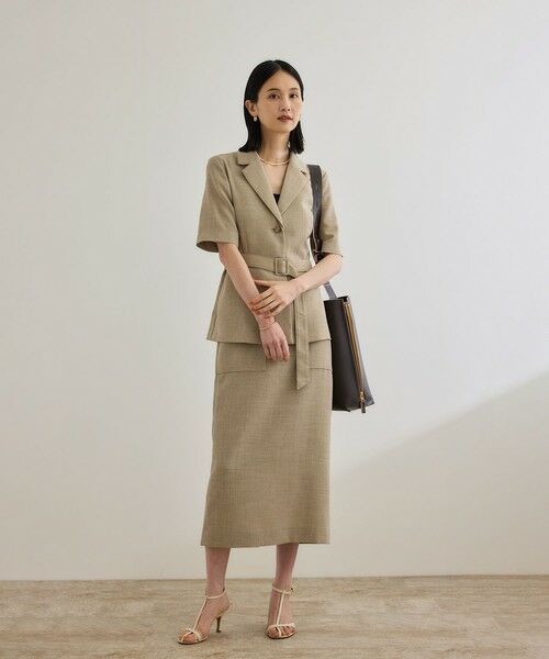 ROPE' / ロペ ミニ・ひざ丈スカート | リネンライク ポケット付きタイトスカート/イージーケア | 詳細21