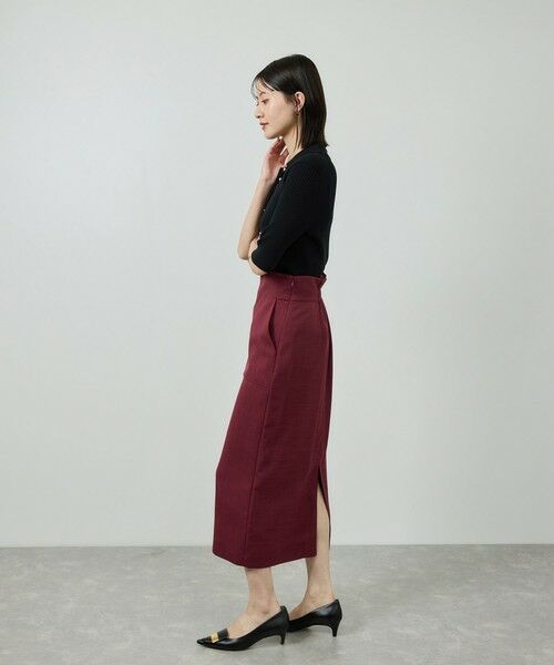 ROPE' / ロペ ミニ・ひざ丈スカート | リネンライク ポケット付きタイトスカート/イージーケア | 詳細8