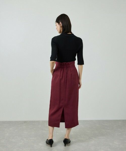 ROPE' / ロペ ミニ・ひざ丈スカート | リネンライク ポケット付きタイトスカート/イージーケア | 詳細9