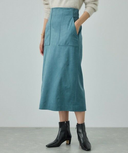 ROPE' / ロペ ミニ・ひざ丈スカート | [美人スカート]スエードポケット付きタイトスカート/イージーケア | 詳細1