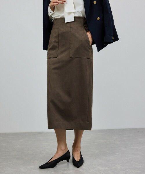 ROPE' / ロペ ミニ・ひざ丈スカート | [美人スカート]スエードポケット付きタイトスカート/イージーケア | 詳細10