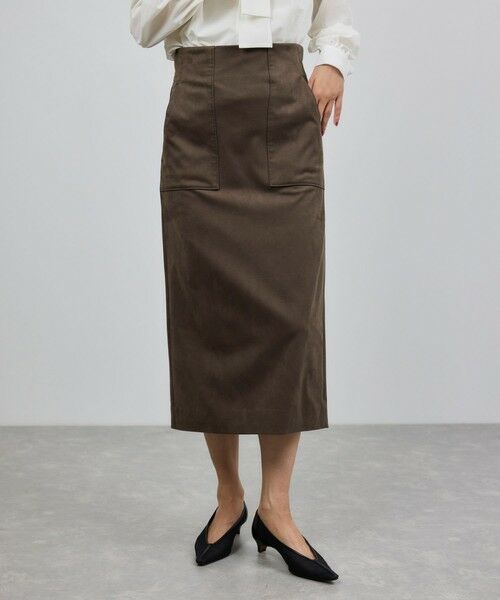 ROPE' / ロペ ミニ・ひざ丈スカート | [美人スカート]スエードポケット付きタイトスカート/イージーケア | 詳細13