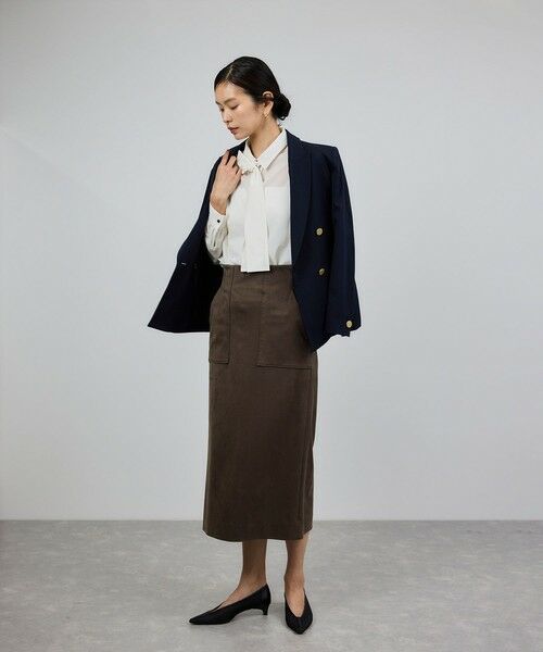 ROPE' / ロペ ミニ・ひざ丈スカート | [美人スカート]スエードポケット付きタイトスカート/イージーケア | 詳細15
