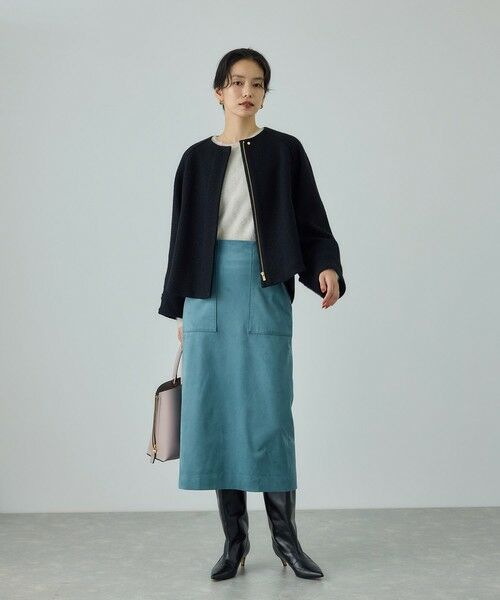 ROPE' / ロペ ミニ・ひざ丈スカート | [美人スカート]スエードポケット付きタイトスカート/イージーケア | 詳細3