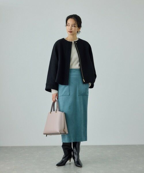 ROPE' / ロペ ミニ・ひざ丈スカート | [美人スカート]スエードポケット付きタイトスカート/イージーケア | 詳細5