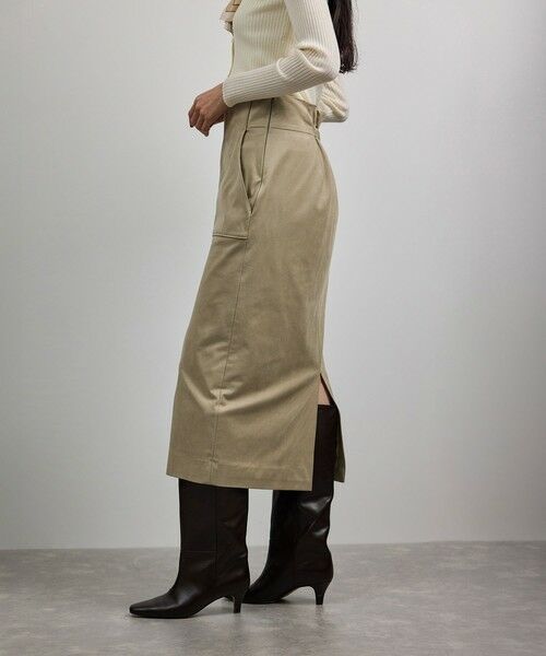 ROPE' / ロペ ミニ・ひざ丈スカート | [美人スカート]スエードポケット付きタイトスカート/イージーケア | 詳細7