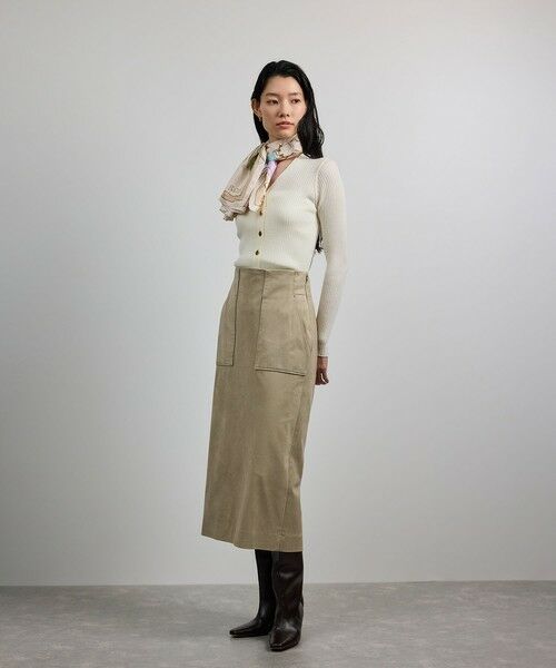 ROPE' / ロペ ミニ・ひざ丈スカート | [美人スカート]スエードポケット付きタイトスカート/イージーケア | 詳細8