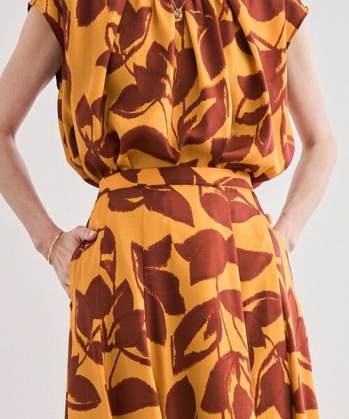 ROPE' / ロペ ミニ・ひざ丈スカート | DEVEAUXジオメトリックフラワーイージースカート | 詳細17