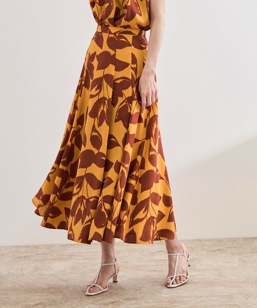 ROPE' / ロペ ミニ・ひざ丈スカート | DEVEAUXジオメトリックフラワーイージースカート | 詳細18