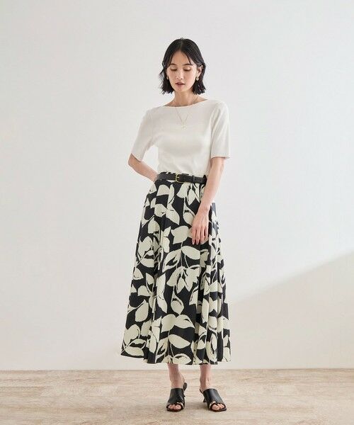 ROPE' / ロペ ミニ・ひざ丈スカート | DEVEAUXジオメトリックフラワーイージースカート | 詳細19