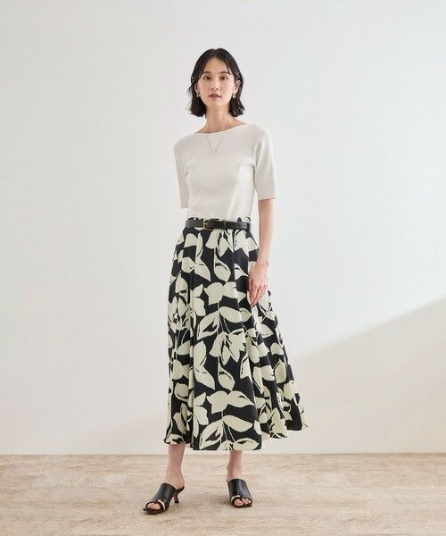 ROPE' / ロペ ミニ・ひざ丈スカート | DEVEAUXジオメトリックフラワーイージースカート | 詳細6