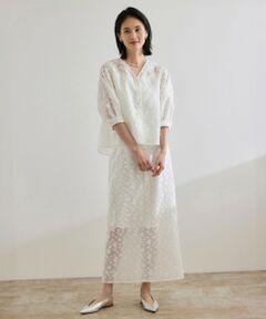 ROPE' / ロペ ミニ・ひざ丈スカート | 【洗える】【WEB・一部店舗限定】フラワージャガードスカート/セットアップ対応