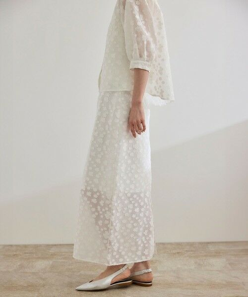 ROPE' / ロペ ミニ・ひざ丈スカート | 【洗える】【WEB・一部店舗限定】フラワージャガードスカート/セットアップ対応 | 詳細1