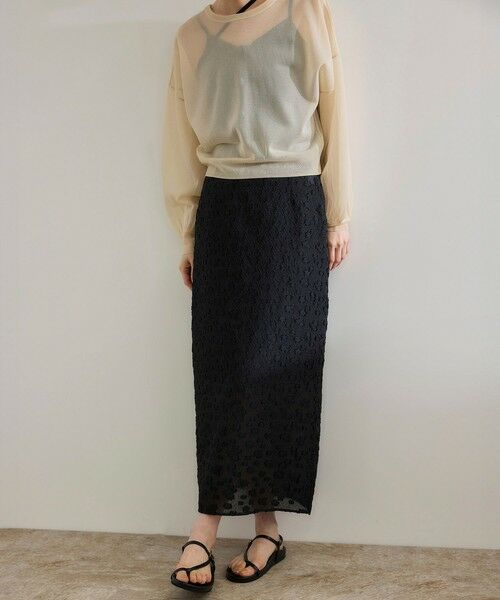 ROPE' / ロペ ミニ・ひざ丈スカート | 【洗える】【WEB・一部店舗限定】フラワージャガードスカート/セットアップ対応 | 詳細10