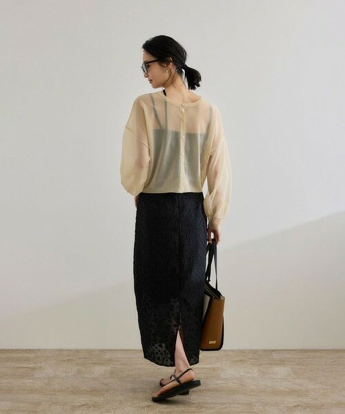 ROPE' / ロペ ミニ・ひざ丈スカート | 【洗える】【WEB・一部店舗限定】フラワージャガードスカート/セットアップ対応 | 詳細3