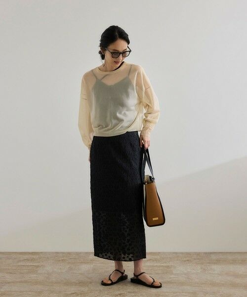 ROPE' / ロペ ミニ・ひざ丈スカート | 【洗える】【WEB・一部店舗限定】フラワージャガードスカート/セットアップ対応 | 詳細7