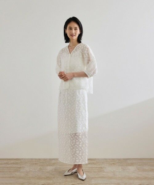 ROPE' / ロペ ミニ・ひざ丈スカート | 【洗える】【WEB・一部店舗限定】フラワージャガードスカート/セットアップ対応 | 詳細8