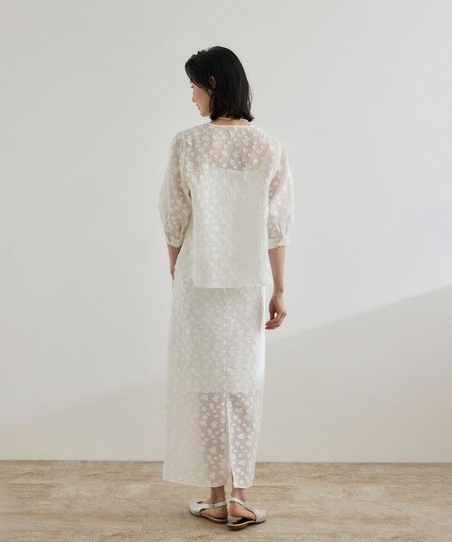 ROPE' / ロペ ミニ・ひざ丈スカート | 【洗える】【WEB・一部店舗限定】フラワージャガードスカート/セットアップ対応 | 詳細9