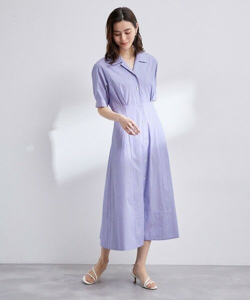 ROPE' / ロペ ミニ丈・ひざ丈ワンピース | シルキーブロードウエストタックシャツワンピース | 詳細1