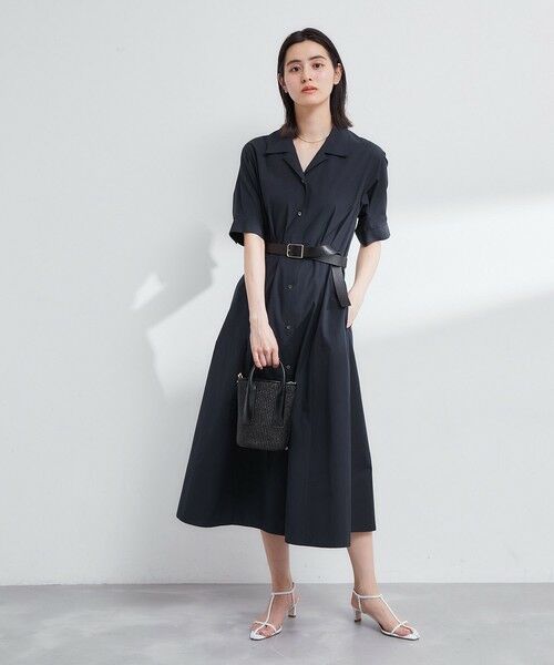 ROPE' / ロペ ミニ丈・ひざ丈ワンピース | シルキーブロードウエストタックシャツワンピース | 詳細18