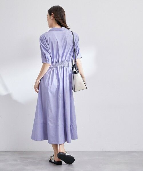 ROPE' / ロペ ミニ丈・ひざ丈ワンピース | シルキーブロードウエストタックシャツワンピース | 詳細2