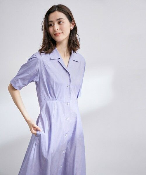 ROPE' / ロペ ミニ丈・ひざ丈ワンピース | シルキーブロードウエストタックシャツワンピース | 詳細3