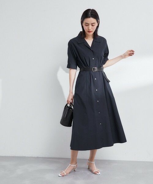 ROPE' / ロペ ミニ丈・ひざ丈ワンピース | シルキーブロードウエストタックシャツワンピース | 詳細4