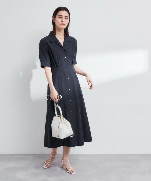 ROPE' / ロペ ミニ丈・ひざ丈ワンピース | シルキーブロードウエストタックシャツワンピース | 詳細5