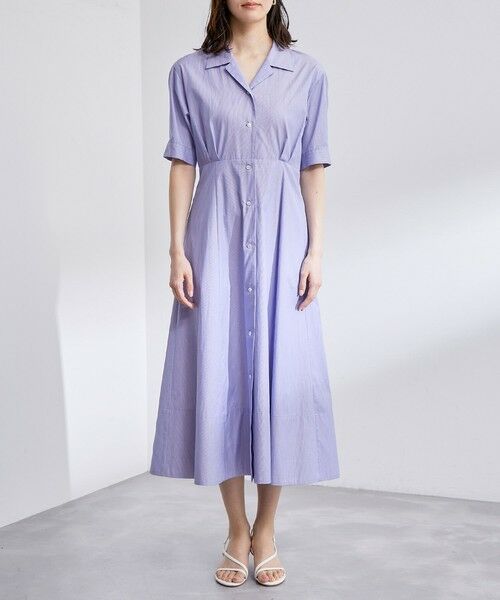 ROPE' / ロペ ミニ丈・ひざ丈ワンピース | シルキーブロードウエストタックシャツワンピース | 詳細7