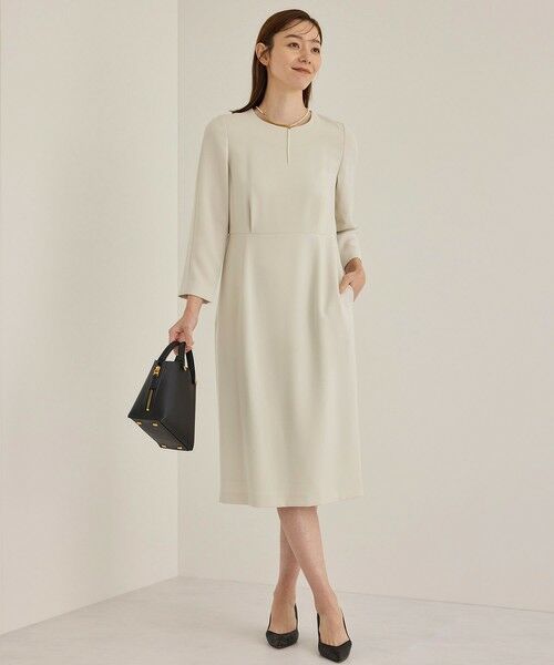 ROPE'/ロペ トリアセダブルクロスウエストコンシャスワンピース ベージュ(27) 36 ROPE'/ロペ トリアセダブルクロスウエストコンシャスワンピース ベージュ(27) 36