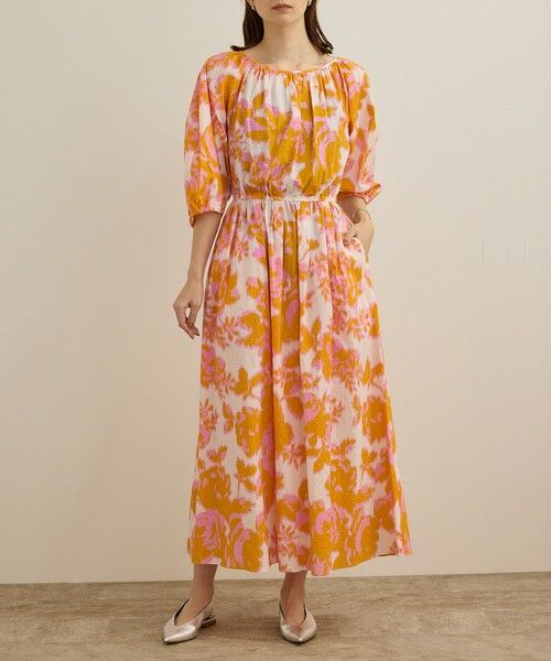 ROPE' / ロペ ロング・マキシ丈ワンピース | 【DEVEAUX（デヴォー）】別注ボカシフラワーウエストギャザーワンピース/洗える | 詳細10