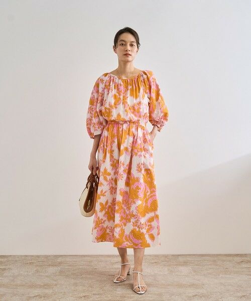 ROPE' / ロペ ロング・マキシ丈ワンピース | 【DEVEAUX（デヴォー）】別注ボカシフラワーウエストギャザーワンピース/洗える | 詳細2