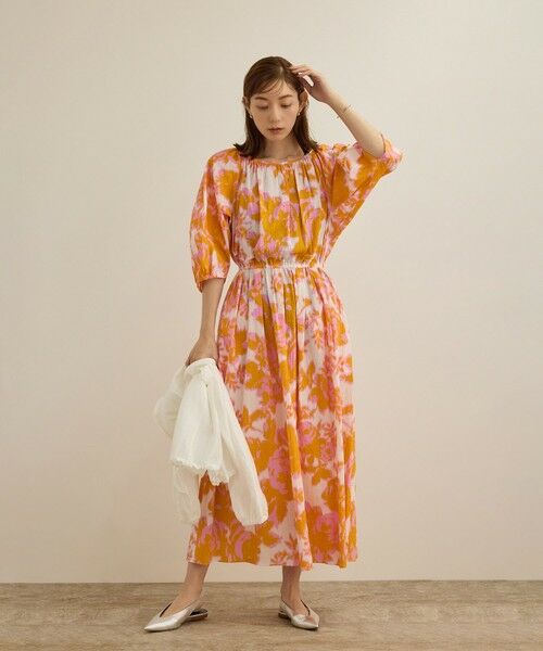 ROPE' / ロペ ロング・マキシ丈ワンピース | 【DEVEAUX（デヴォー）】別注ボカシフラワーウエストギャザーワンピース/洗える | 詳細25