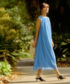 ROPE' / ロペ ロング・マキシ丈ワンピース | 【洗える・新色追加】ブライトネスヤーンギャザーワンピース