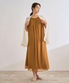 ROPE' / ロペ ロング・マキシ丈ワンピース | 【洗える・新色追加】ブライトネスヤーンギャザーワンピース