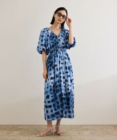 ROPE' / ロペ ロング・マキシ丈ワンピース | スクエア ジオメトリックプリントワンピース/洗える