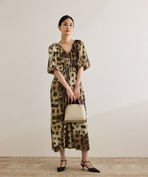 ROPE' / ロペ ロング・マキシ丈ワンピース | スクエア ジオメトリックプリントワンピース/洗える | 詳細22