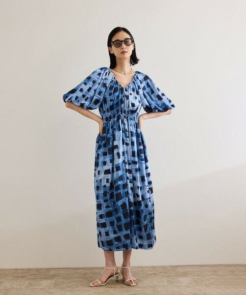 ROPE' / ロペ ロング・マキシ丈ワンピース | スクエア ジオメトリックプリントワンピース/洗える | 詳細24