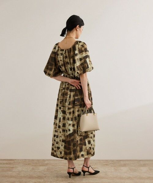 ROPE' / ロペ ロング・マキシ丈ワンピース | スクエア ジオメトリックプリントワンピース/洗える | 詳細3